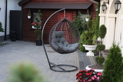 Chair-swing COCON Сrystal, Anthracite rattan, Anthracite, Gray
