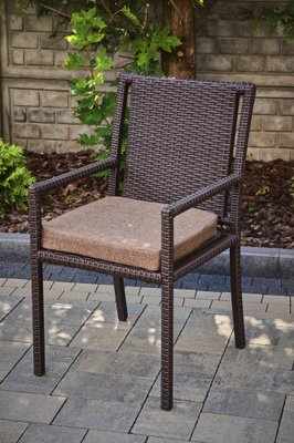 Emma rattan chair, Brown rattan, Brown, Gray