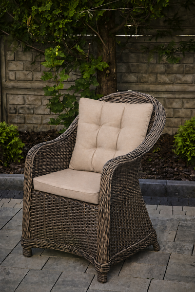 Rattan armchair OFELIA, Almond rattan, Almond, Beige