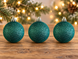 Plastic ball, glitter decor, turquoise color, D-60, Turquoise
