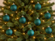 Plastic ball, glitter decor, turquoise color, D-60, Turquoise