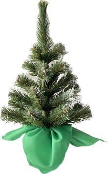 Artificial Christmas tree &ldquo;European in a pot&rdquo;, PVC, dark green color, white ends, 0.33m, 33 sm, Dark Green