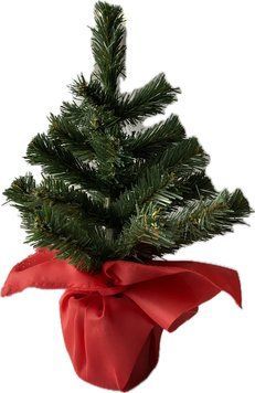Artificial Christmas tree &ldquo;Ukrainian in a pot&rdquo;, PVC, dark green color, 0.33m, 33 sm, Dark Green