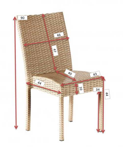 Krzesło rattanowe STANDARD, Antracyt rattan, Antracyt