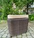 Pufa rattanowa ELZA, Brązowy rattan, Brązowy, Beżowy