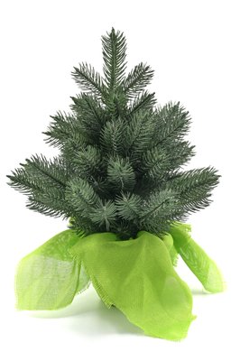 Artificial Christmas tree “New Year’s mini”, cast plastic, light green, in a pot, 0,4 m, 40 cm, Dark Green