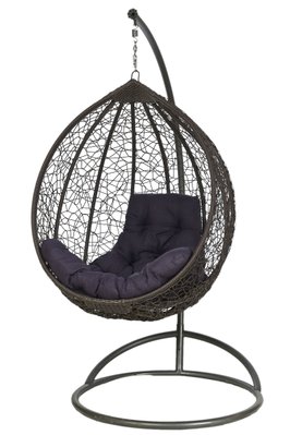 Chair-swing COCON, Anthracite rattan, Anthracite, Green