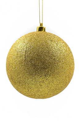 Plastic ball, glitter decor, gold color, D-30, Gold