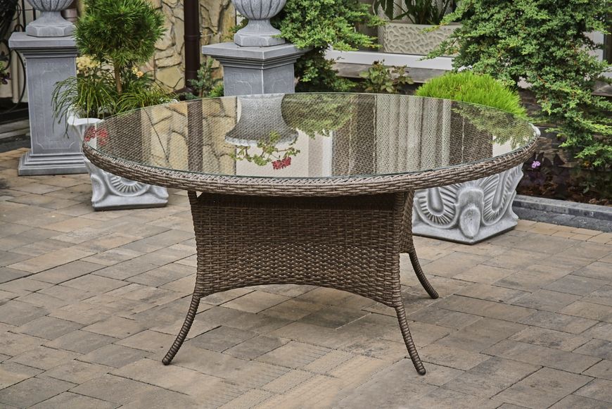 Ofelia Quattro garden set, Black and beige rattan, Almond, Beige