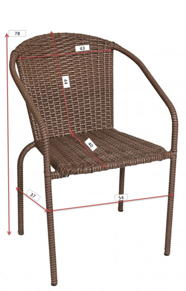 Krzesło rattanowe KOSMEIA, Brązowy rattan, Brązowy