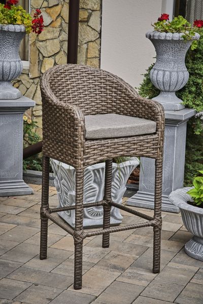 DUBLIN garden set, Black and beige rattan, Almond, Gray