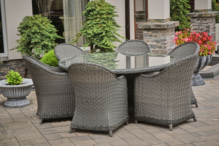 Olivia Lux garden set, Gray rattan, Grey, Beige