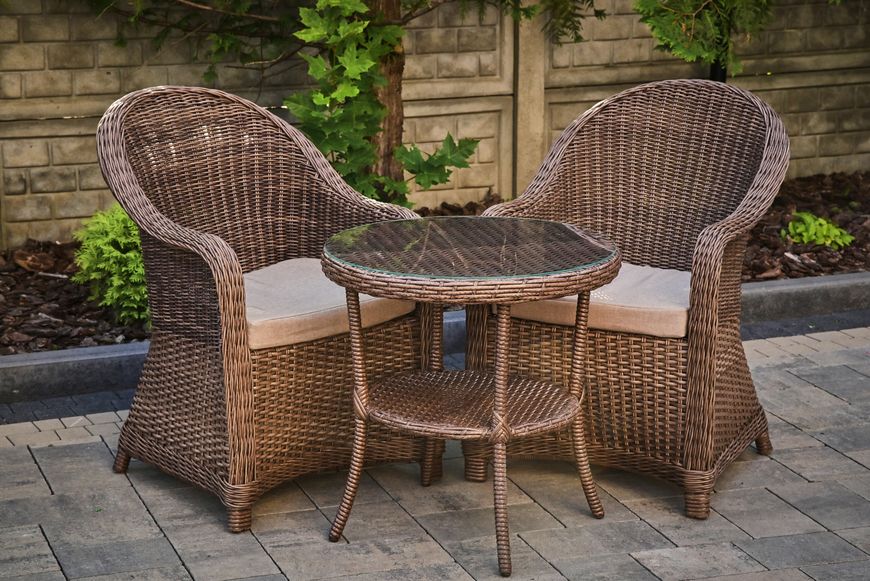 Ofelia Mini garden set, Tobacco rattan, Tobacco, Gray