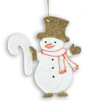 Pendant “Snowman”, foam, 11.5 cm, Gold