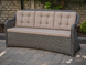 Rattanowa sofa OFELIA MAXI, Szary ratan, Szary, Szary
