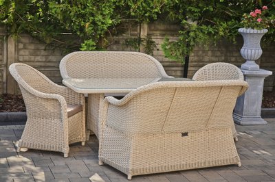 Garden set OFELIA PLUS, Ivory rattan, Ivory, Beige