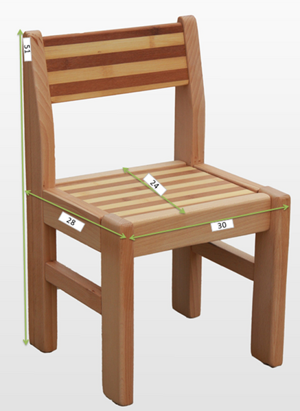 Krzesełko dla dziecka wykonane z drewna, Kolor naturalnego drewna