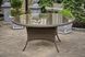 Rattan table OLIVIA LUX, Black and beige rattan, Almond