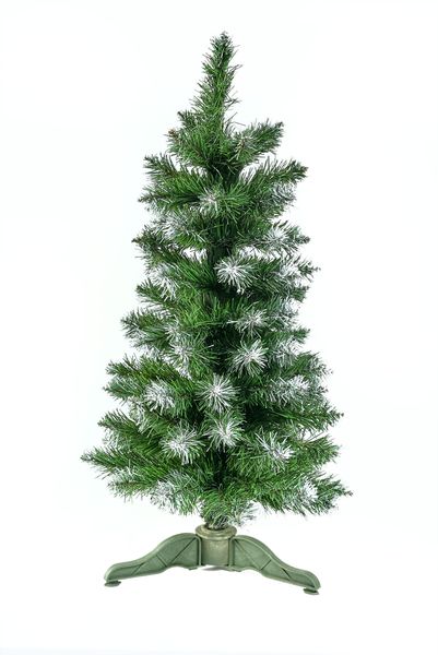 Искусственная елка “Европейская”, ПВХ, цвет темно-зеленый, белые концы, 0,75м