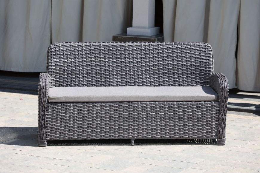 Garden set AMELIA, Anthracite rattan, Anthracite, Beige