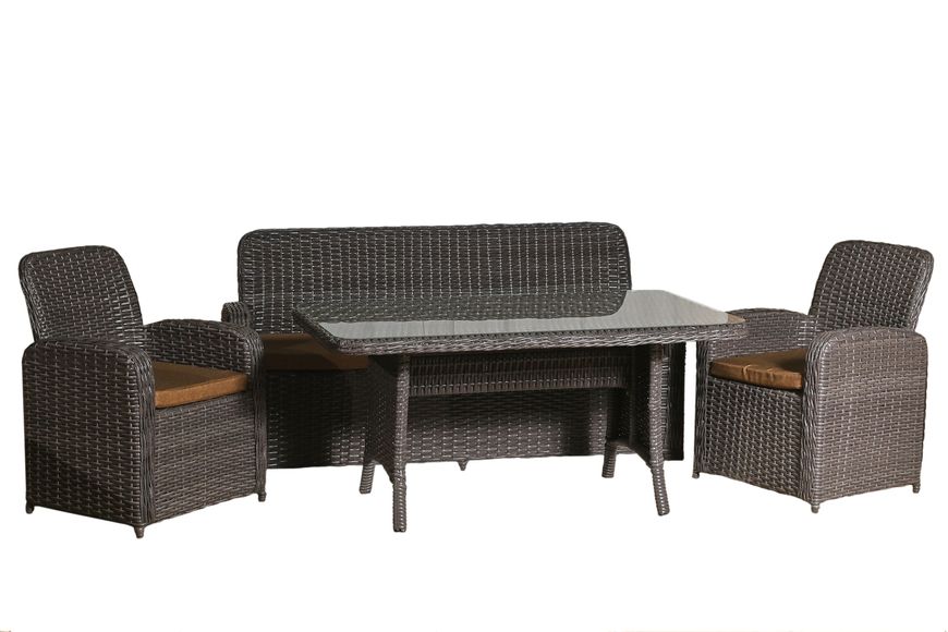 Garden set AMELIA, Anthracite rattan, Anthracite, Beige