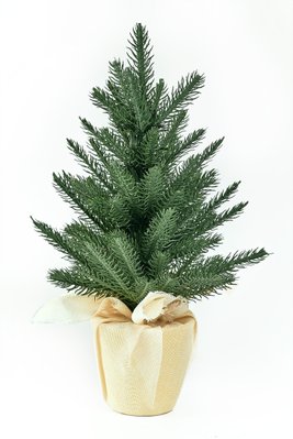 Artificial Christmas tree “Mountain Mini”, cast plastic, dark green, in a pot, 0.4 m, 40 cm, Dark Green