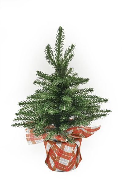 Artificial Christmas tree &ldquo;Mountain Mini&rdquo;, cast plastic, dark green, in a pot, 0.4 m, 40 cm, Dark Green