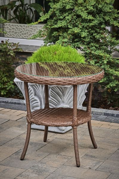 Rattan table OLIVIA Mini, Tobacco rattan, Tobacco