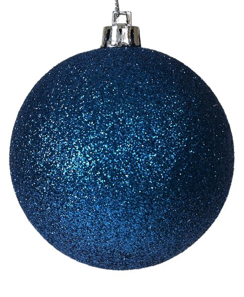 Plastic ball, glitter decor, blue color, D-30, Blue