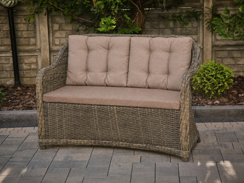 Rattanowa sofa OFELIA, Migdałowy rattan, Migdałowy, Beżowy