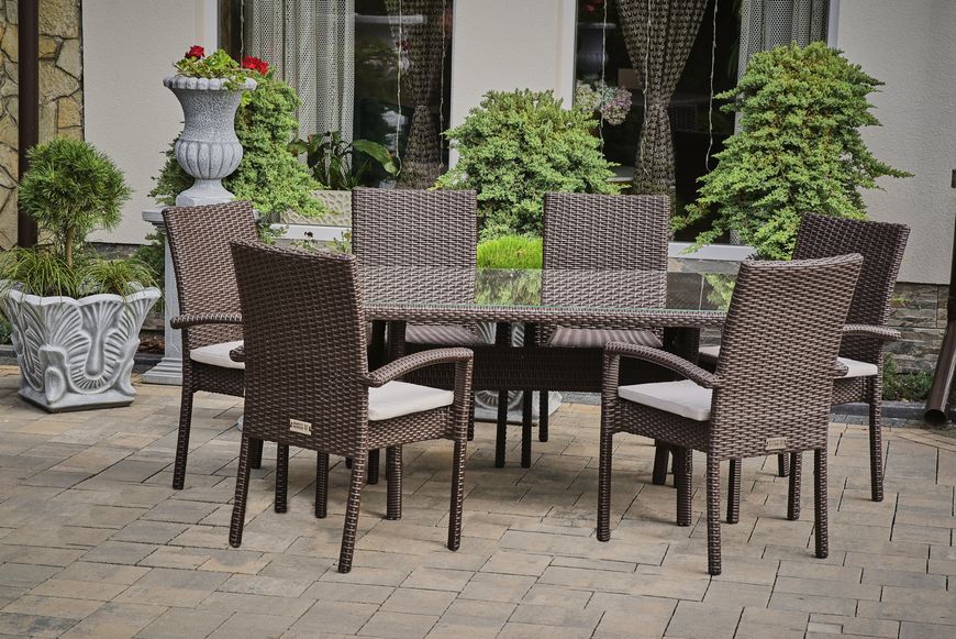 Classic Premium garden set, Brown rattan, Brown, Beige