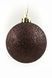 Plastic ball, glitter decor, brown color, D-60, brązowy